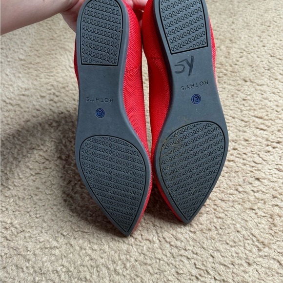Rothy’s red knit pointed toe slip on flat 8.5 - Picture 4 of 6